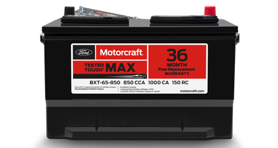 Motorcraft® Tested Tough® MAX Batteries, starting at $149.95 MSRP,